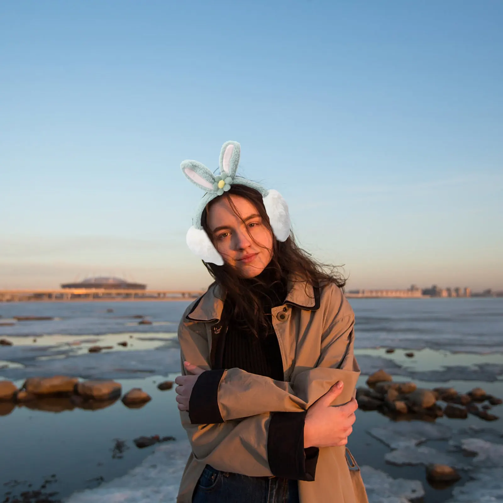 

1 шт. Теплые зимние наушники-кролики для детей и женщин, для использования на улице, удобные, в форме животных, комфортные, теплые наушники-муфы.