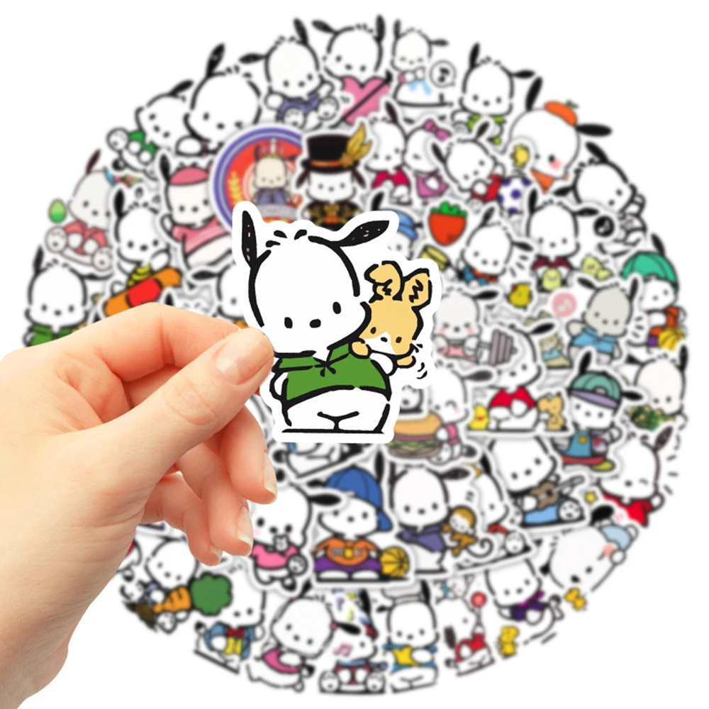 10/30/50pcs Kawaii Anime Sanrio Pochacco Stickers for Kids Toys Waterproof Decorative Laptop Phone Case Stationery Cute Sticker