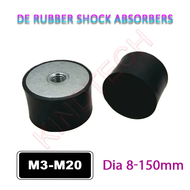 

1-10Pcs Female-End M3 M4 M5 M6 M8 M10 M12 M16 M20 Single Thread Rubber Shock Absorber Isolation Mount DE-Type Damper Dia 8-150mm