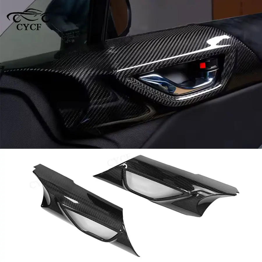 

Накладка на внутреннюю дверную панель из настоящего углеродного волокна, декоративная крышка для SUBARU BRZ TOYOTA GR86 2022-2024