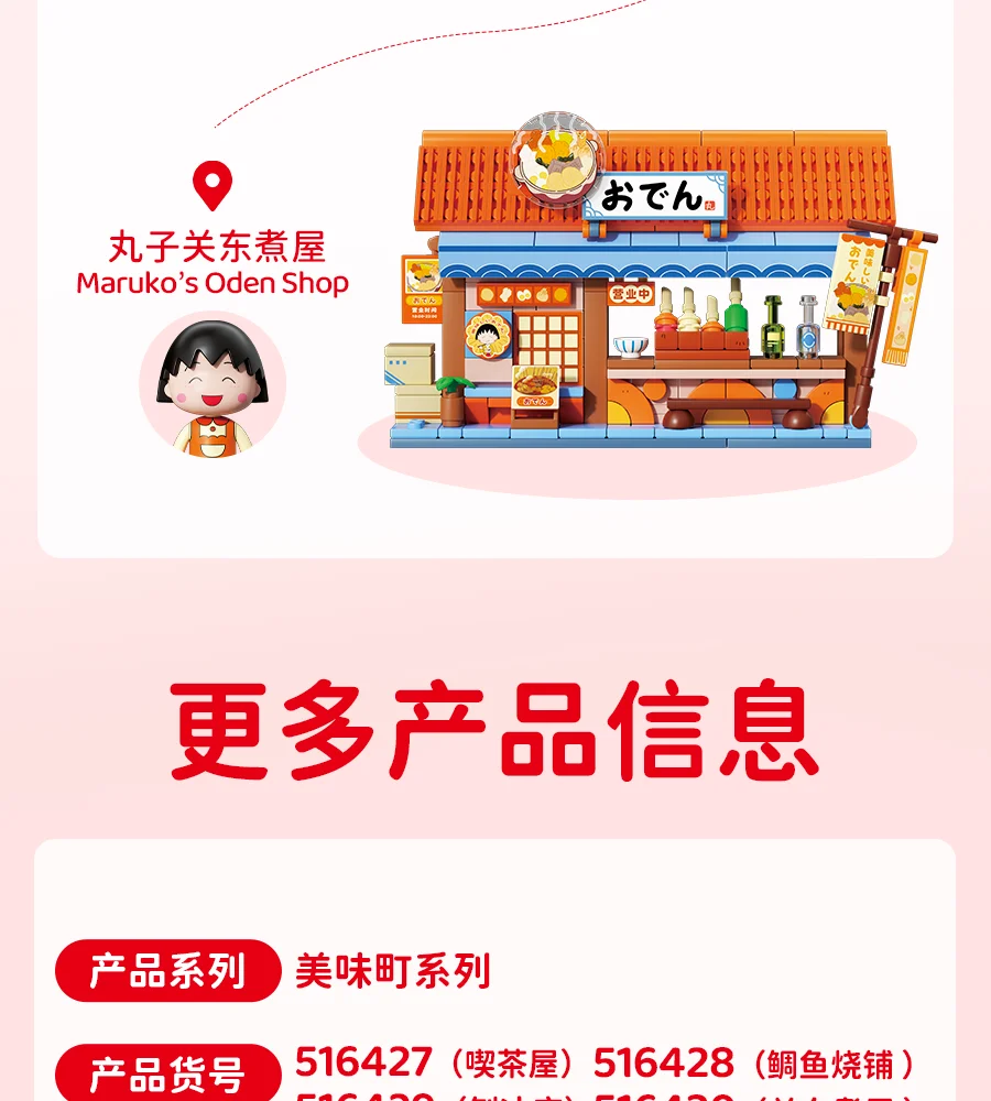 In Stock Wekki Chi Bi Maruko Delicious Town Street View Assembly Shop DIY Model Assembly Trendy Play Kawaii Toy Ornament Gift