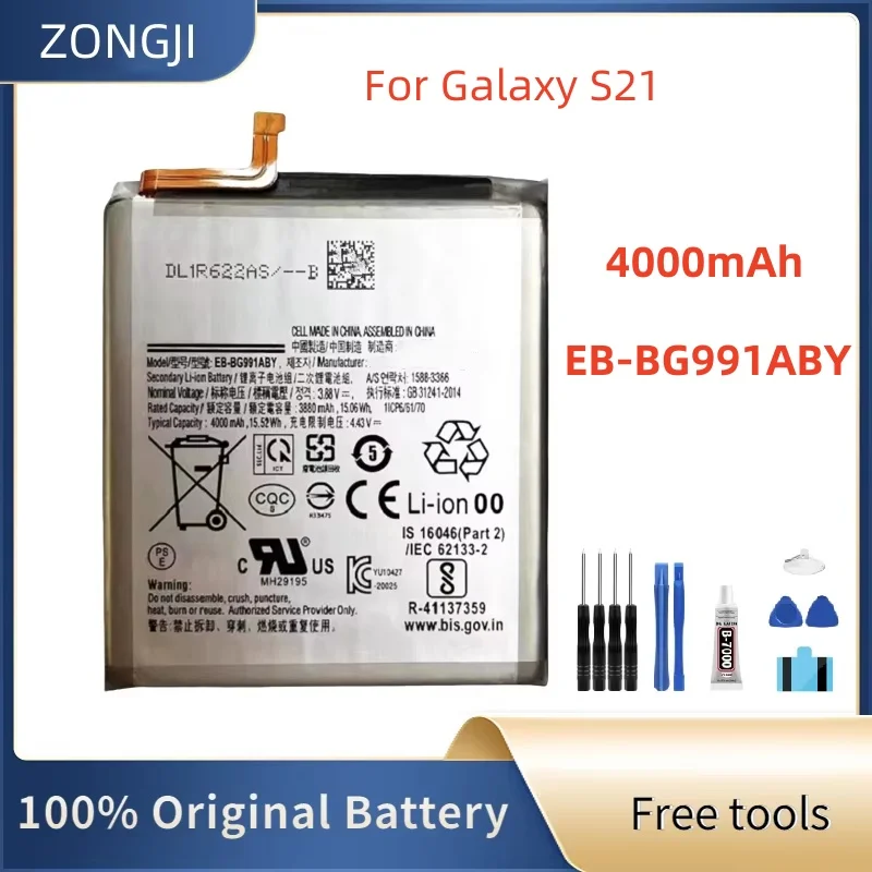 

New Battery EB-BG991ABY 4000mAh Battery For Samsung Galaxy S21 Mobile Phone Battery +Tools