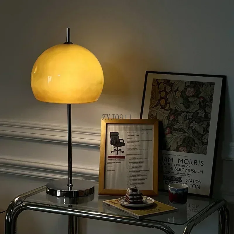 *Danish Designer Bauhaus Table Lamp Mushroom Glass Desk Light