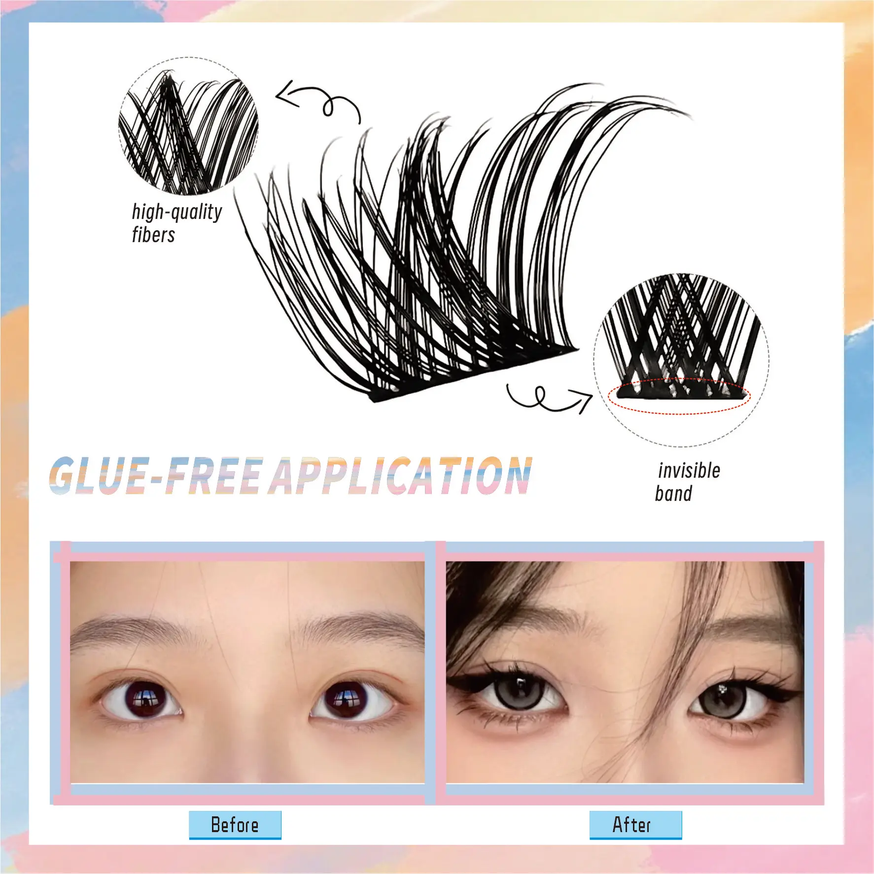 ماركس المستقبل رموش صناعية ذاتية اللصق C حليقة رموش واحدة عين القط الثعلب العين رموش مانغا الرموش العنقودية اليسرى واليمنى مجموعة رموش طبيعية 80 قطعة مناسبة للمبتدئين