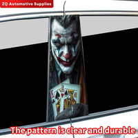 Joker Playing Cards Style Car Pillar Stickers for Auto Decoration
