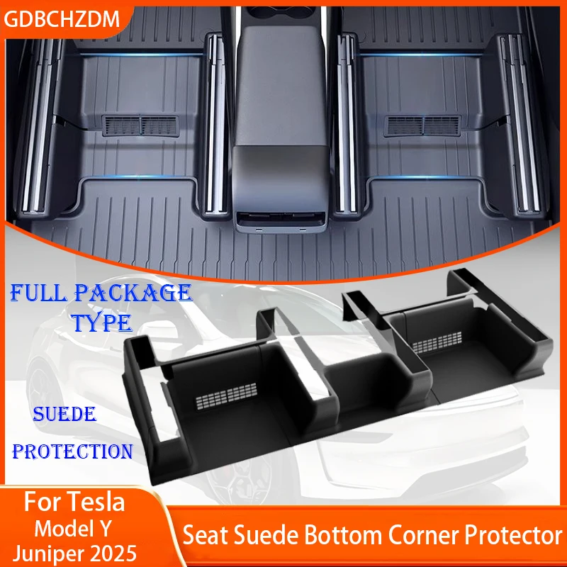 

For Tesla Model Y Juniper 2025 TPE Under Seat Corner Guard Seat Slide Rails Protector Cover Anti-Kick Decor Flocking Accessories