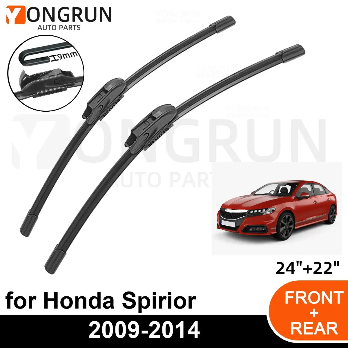 

Car Front Windshield Wipers For Honda Spirior 2009-2014 Wiper Blade Rubber 24"+22" Car Windshield Windscreen Accessories