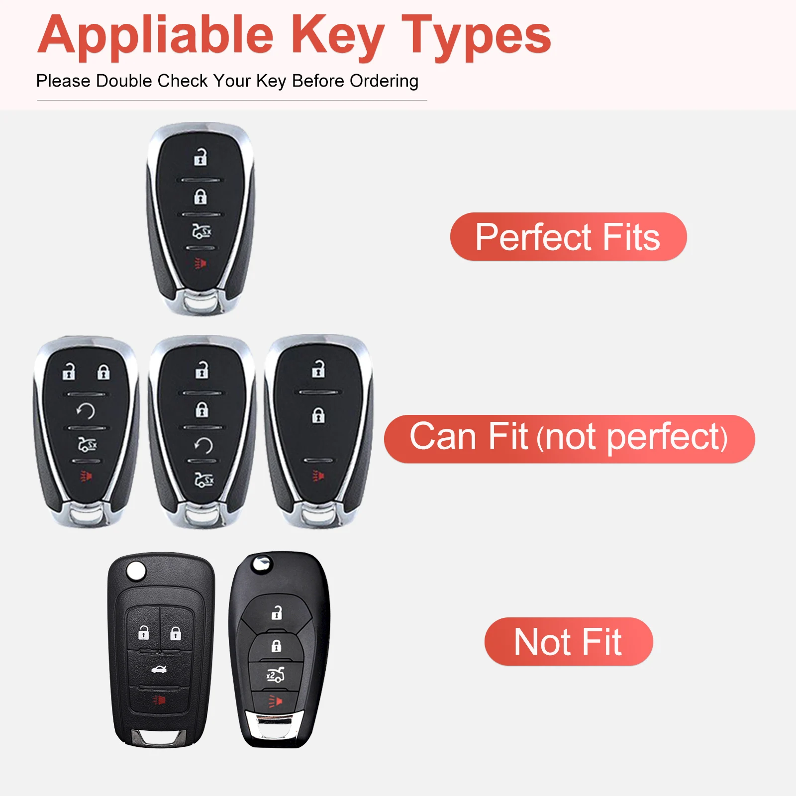 Suitable for Chevrolet key cases, Trailblazer, Malibu XL, Blazer, key protection covers, 4-Button smart key horn Button 4