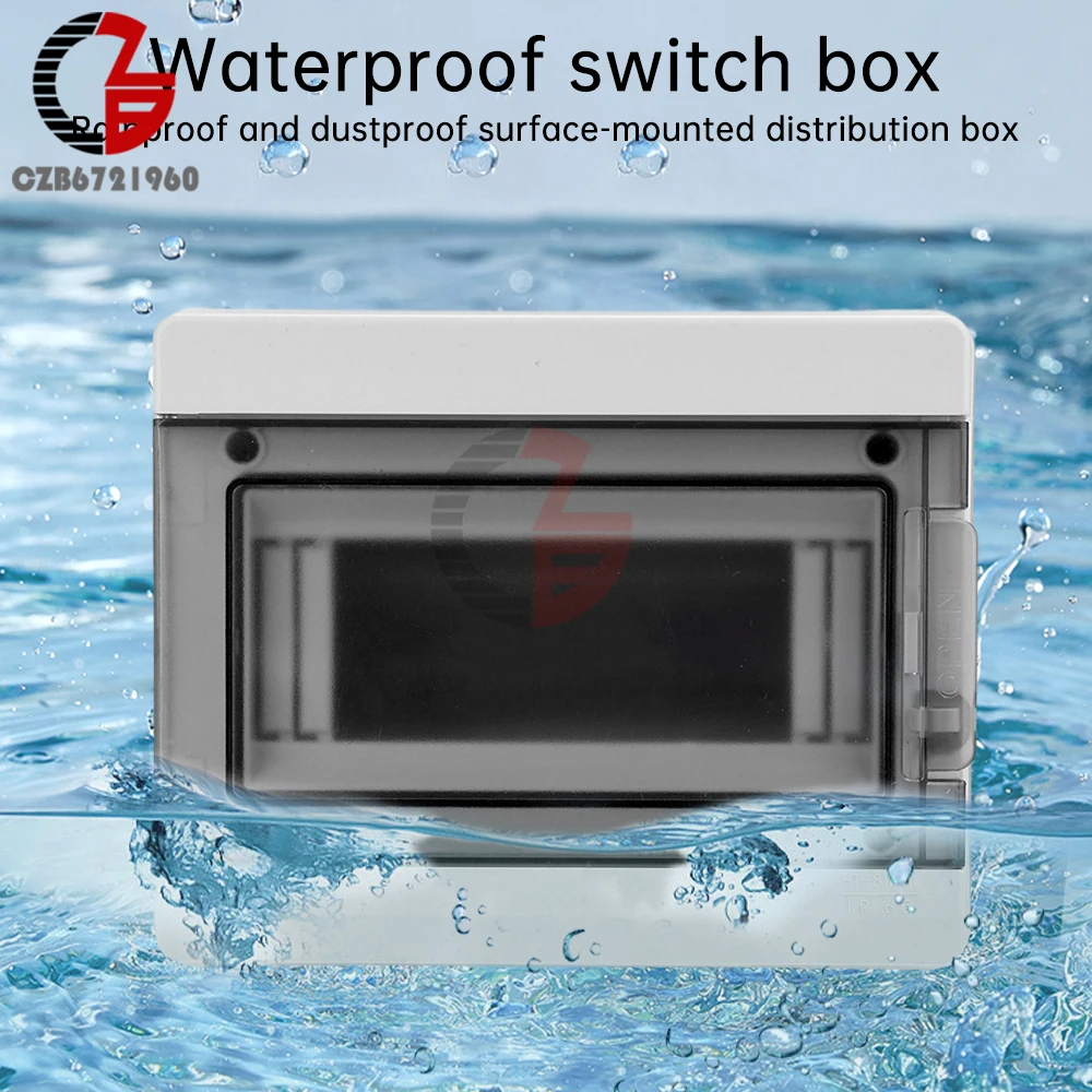 5/8/12 Ways HT Series Junction Box IP65 Waterproof Distribution Box PC Plastic Outdoor Electrical Distribution Protection Box