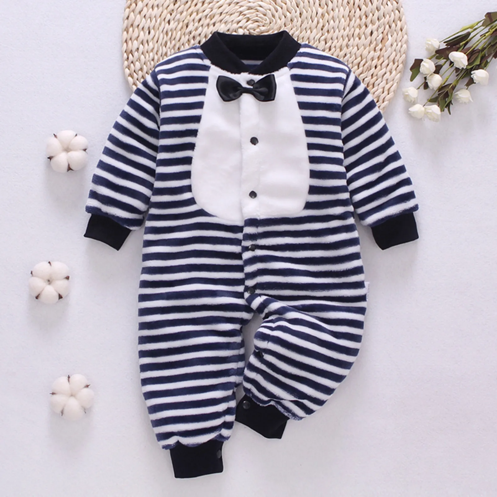 Newborn Baby Winter Clothes Infant Fleece Thick Warm Jumpsuit for Boys Girls Soft Flannel Bebe Romper Baby Clothes 0-18 Months