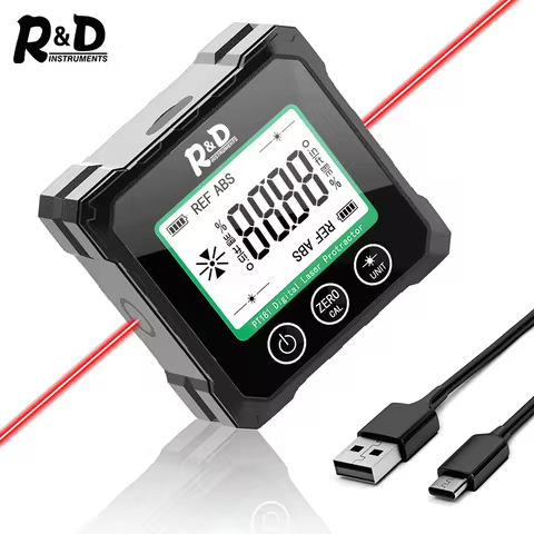 R&amp;D PT181 Laser Digital Protractor Angle Measure Inclinometer 3 in 1 Laser Level Box Type-C Charging Angle meter for home