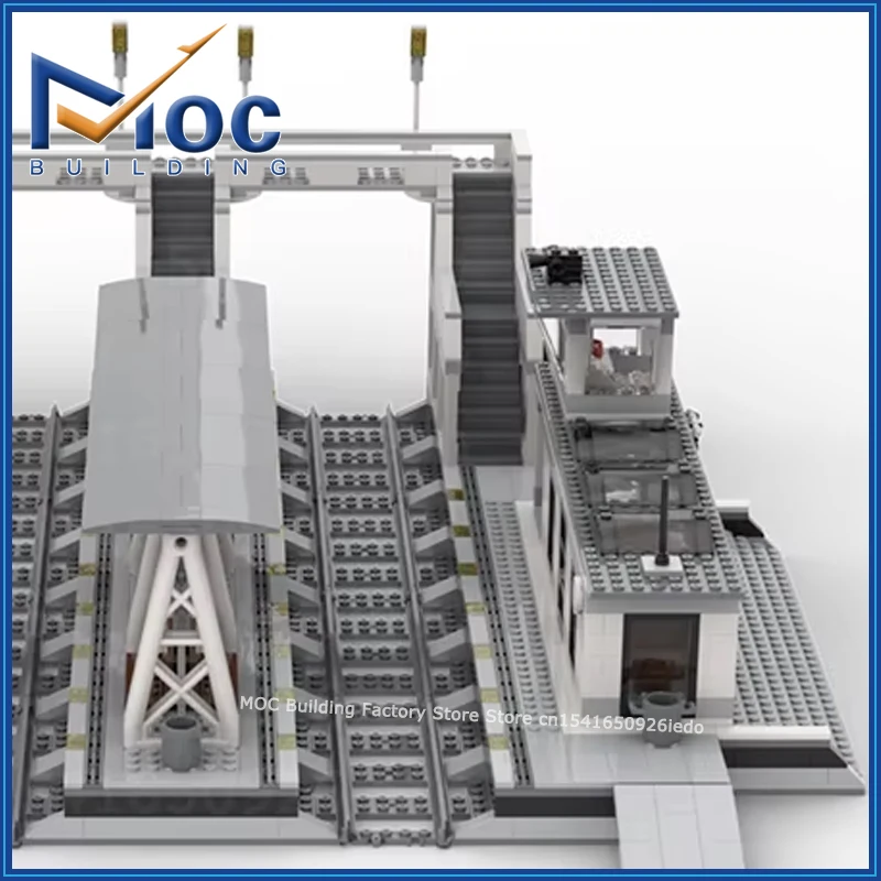 MOC Building Blocks Train Station Urban Street View Construction Technology Bricks DIY Assembly Model Toys Holiday Xmas Gifts