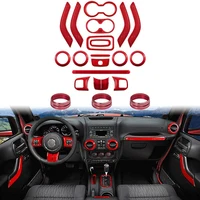 Embellecedor de decoración Interior de coche, embellecedor de volante y consola central para JK Jeep Wrangler 2011-2017, 21 piezas