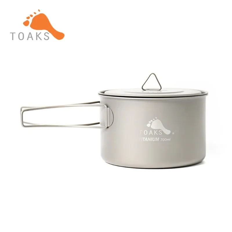 TOAKS Titanium Ultralight 700ml Pot,Camping Cookware Outdoor Equipment Pot Used As a Cup Bowl POT-700-D115-L