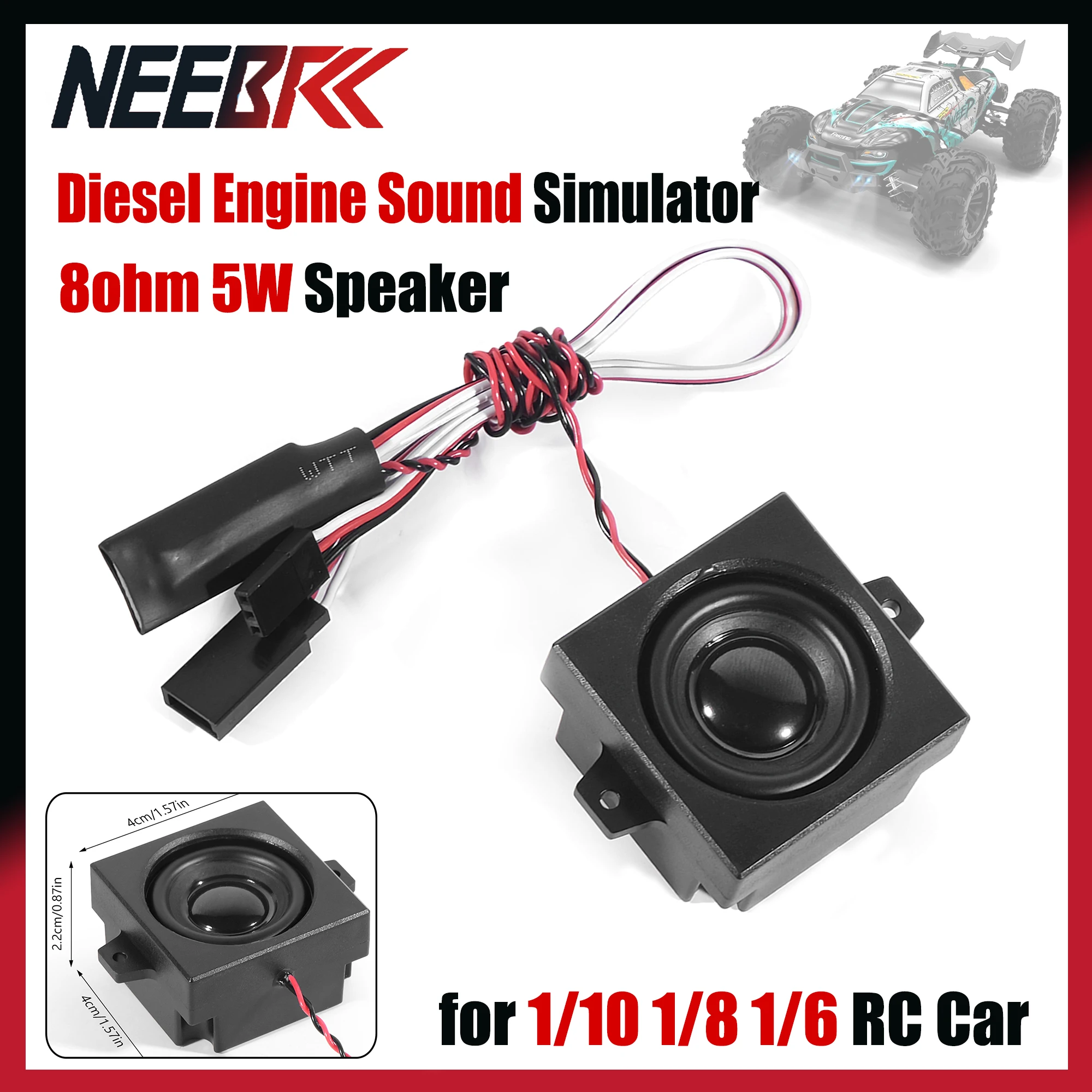 RC Dieselmotor Soundmodul Simulator 3,6–8 V variable Frequenz 8 Ohm 5 W Lautsprecher für 1/10 1/8 1/6 Auto LKW Modell Bagger