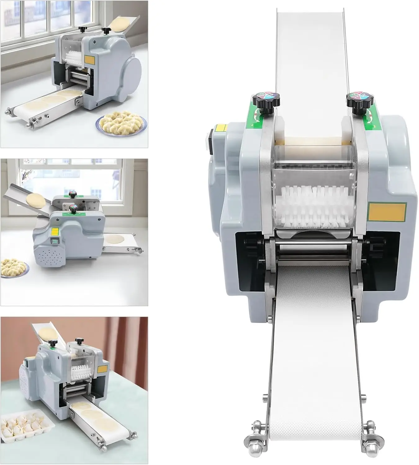 

110V 140W Dough Roller Sheeter, Automatic Dumpling Skin Machine,Electric Dumpling Wrapper Maker,9cm/3.54in,60 Pieces/Min