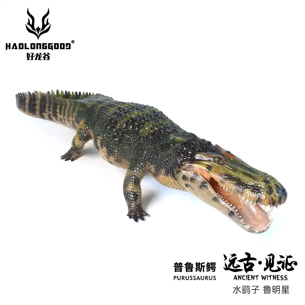 HAOLONGGOOD 1:35 schaalmodel van een Purussaurus, een krokodil, onderdeel van een dierencollectie, voor decoratie in een scène, ideaal als verjaardagscadeau.
