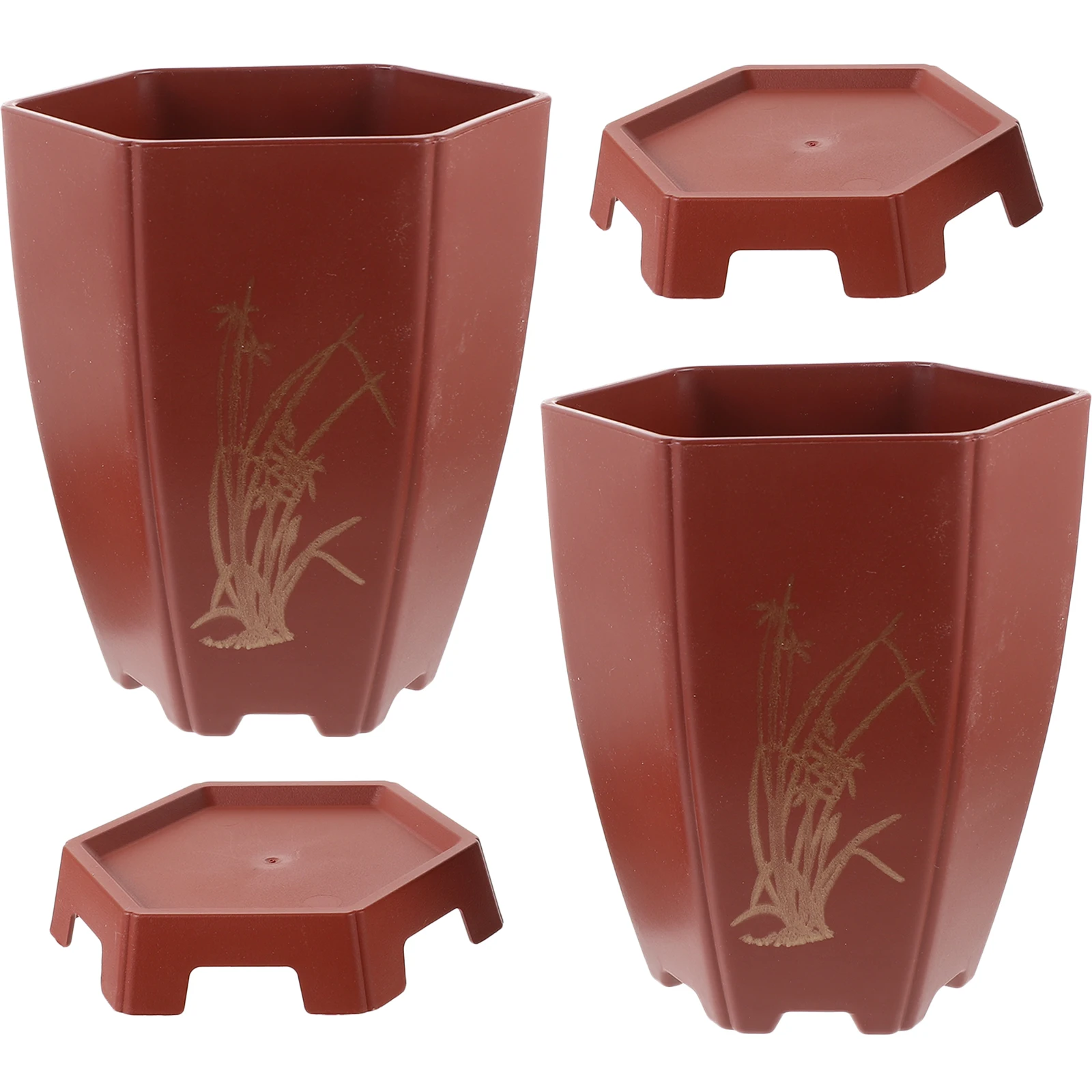

2Pcs Plastic Plant Pots Excellent for Indoor Household Plants chid Flowerpot Breathing Drainage Spring Decor Gardening Supplies