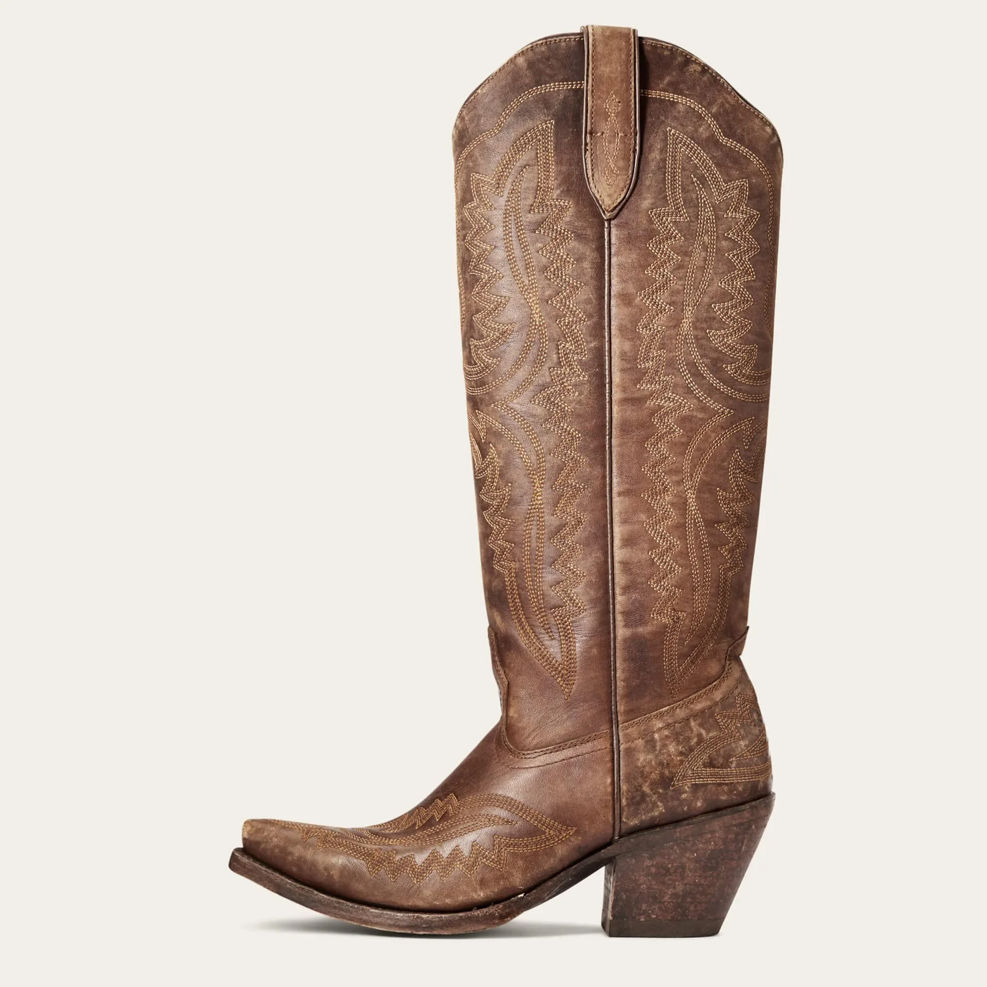 Autumn and Winter Pointed Thick High Heels, Knee Length Embroidered Western Cowboy Boots, Sizes 35-46 Women\'s Mid Length Boots