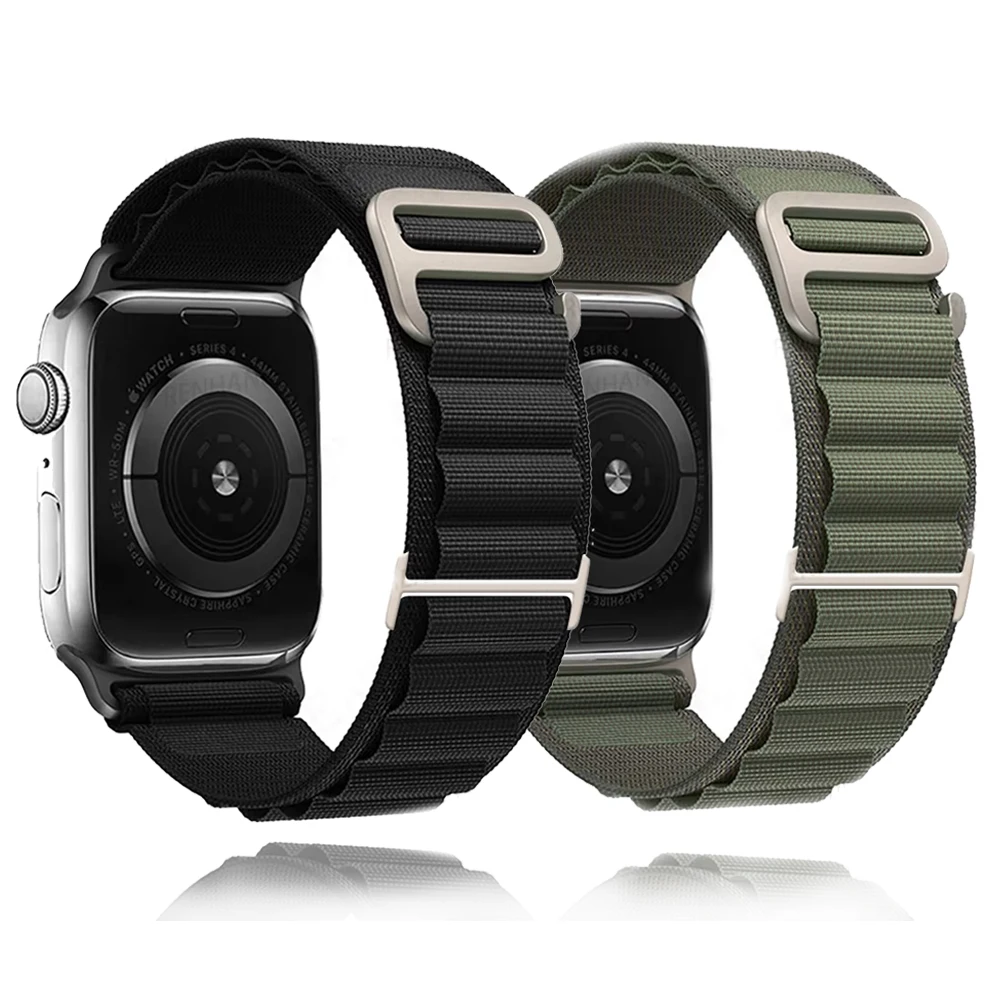 Cinturino ad anello alpino per cinturino Apple Watch 46mm 42mm 49mm 45mm 41mm 44mm 40mm Bracciale in nylon Iwatch Series Ultra 10 9 8 7 6 5 4 3 SE