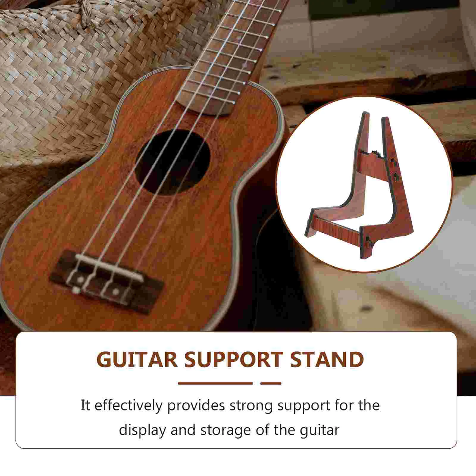 Supporto per chitarra in legno Supporto per chitarra da pavimento Supporto pieghevole per ukulele domestico Espositore per chitarra