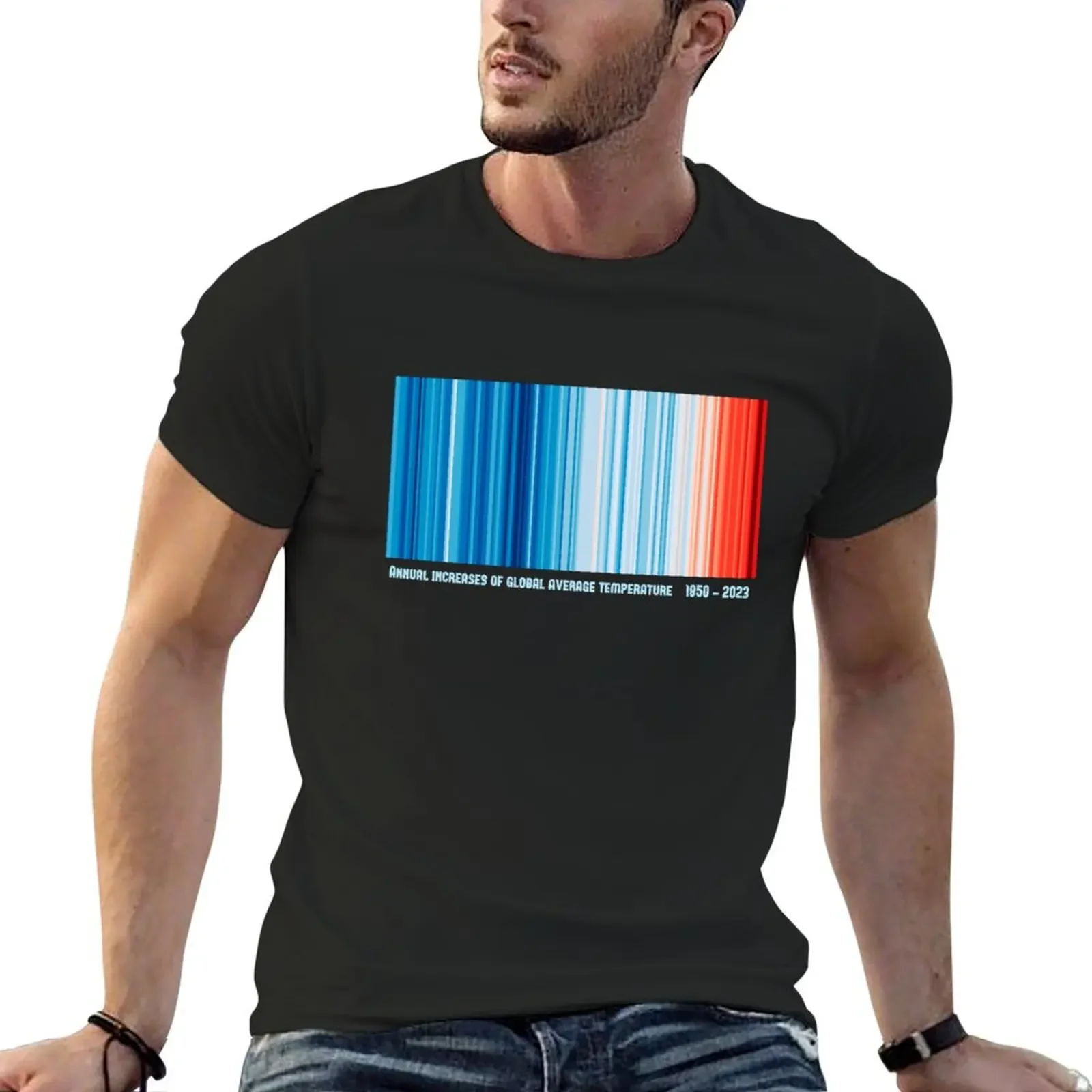 

Climate Change Stripes T-Shirt quick drying man clothes mens graphic t-shirts pack