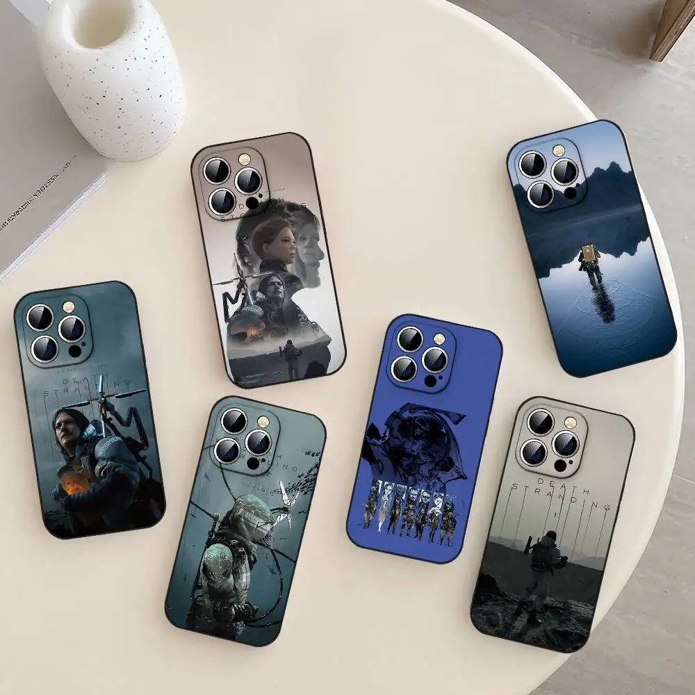 Funda de silicona mate suave para iPhone 17 Pro, 15, 13, 14, 16, 11, 12 Pro Max, 8 Plus, XR, XS, X, SE con diseño de D-Death-Strandings