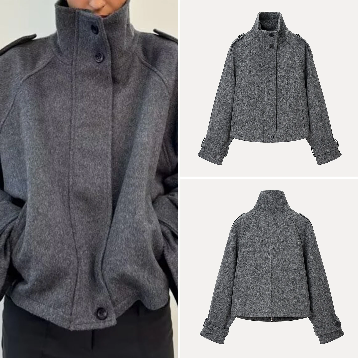 

Повседневное шерстяное пальто Ele для женщин, универсальный вариант для ежедневных поездок на работу, новинка осени 2025 от китайского бренда Z