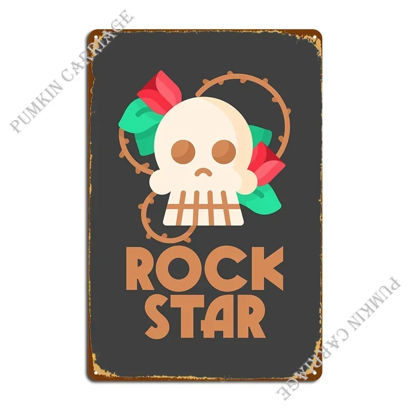 Rock And Roll Metal Sign Mural Garage Pub Wall Mural Tin Sign Poster