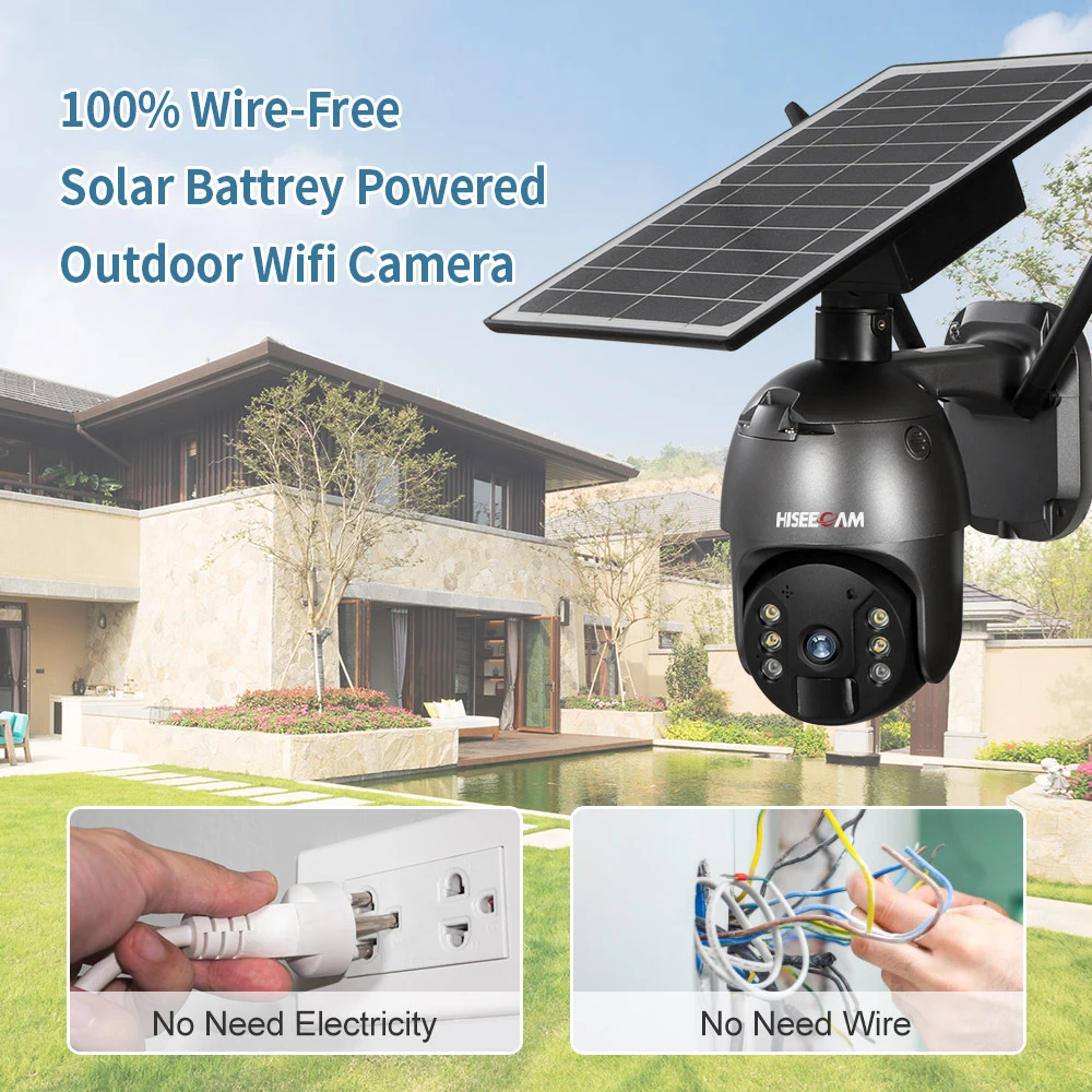 8W 4G/WIFI Solar Panel Camera 5MP Security Wireless Outdoor Waterproof PTZ PIR Motion Detection CCTV Support Tuya