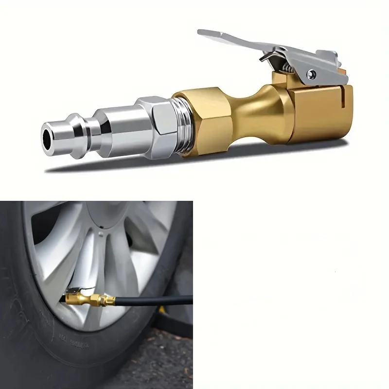 

1/2pcs Air Compressor Pump Clip American Gauge Tire Nozzle Connector Brass Inflator Car Accessories For RVs Mini Cars Trucks