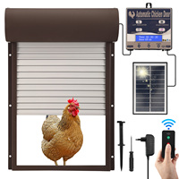 Aluminium Chicken Flap Solar Roller Door, Automatic Chicken Flap with Display Screen, Light Sensor, Timer, Remote Control