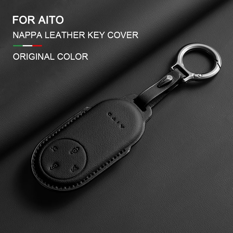 

Original Car Color Leather Key Case Cover For HUAWEI AITO M7 M8 M9 Max Ultra Car Remote Key Case Shell Protecter Fob Accessories