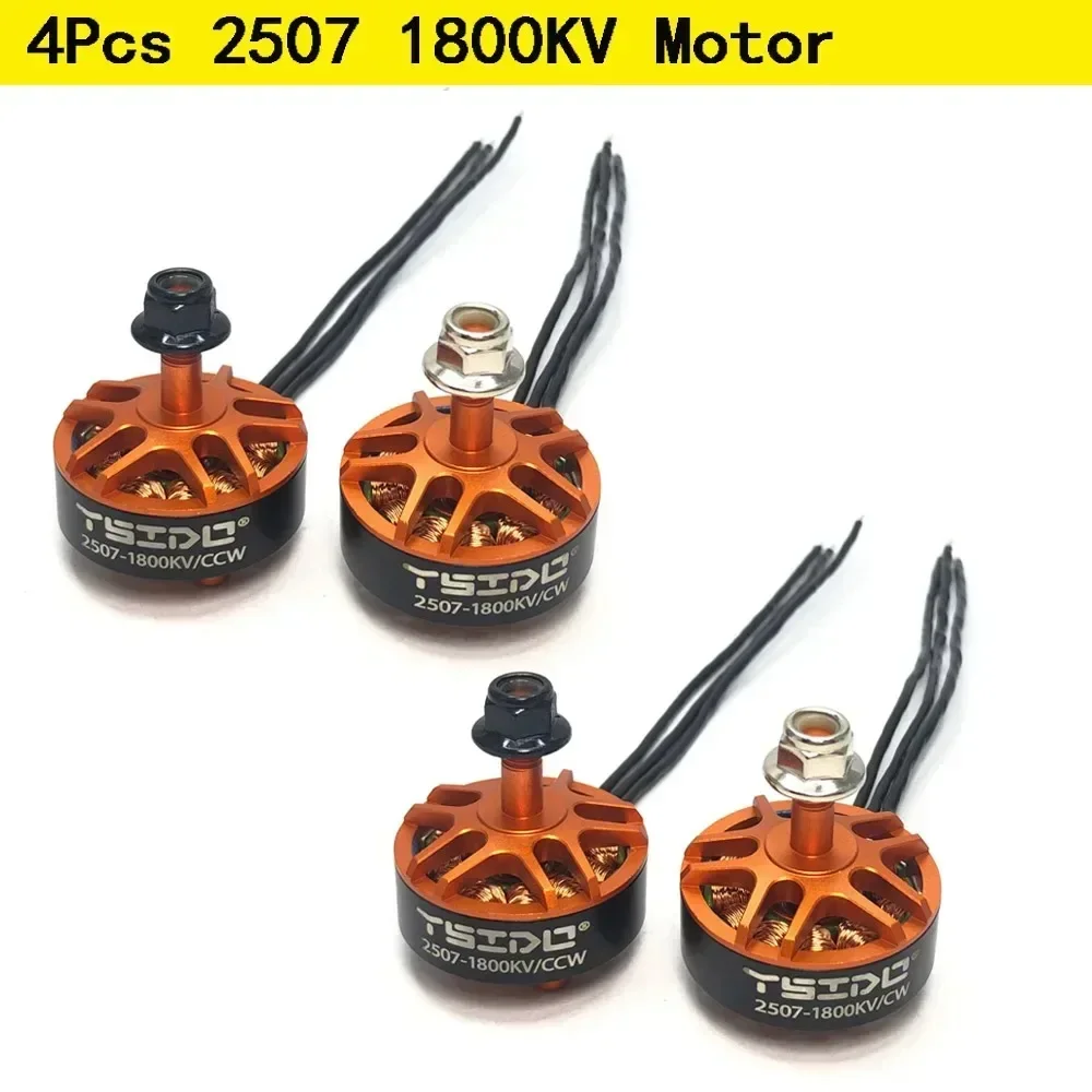 

Бесколлекторный двигатель 2507 1800KV, 3-6S, вал 5 мм для радиоуправляемых дронов GEPRC 5In 250 220, Eachine Tyro129, Darwin129, FPV-гоночных мультироторных моделей