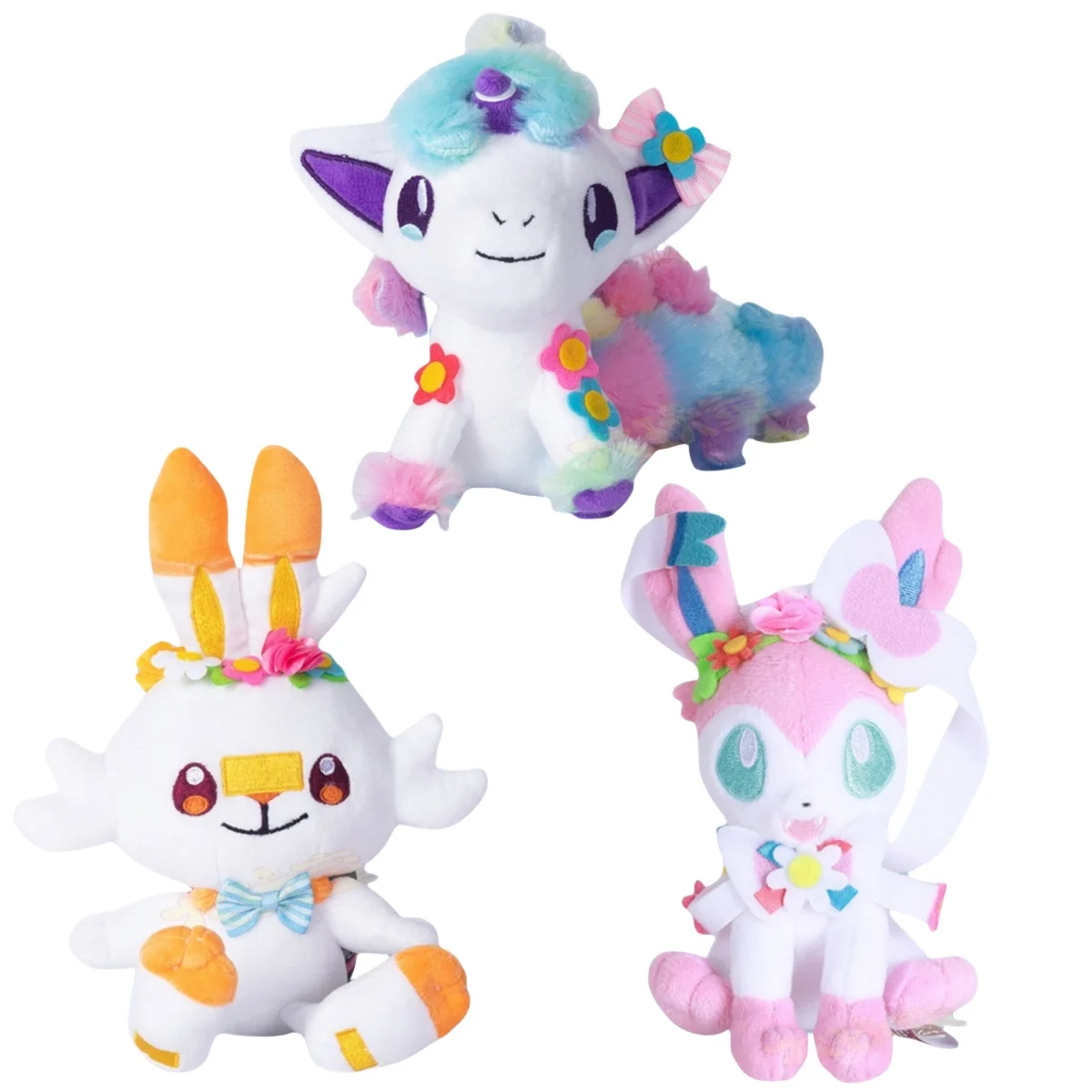

Плюшевые игрушки Pokemon Pikachu Scorbunny Sylveon Ponyta, игрушки для хобби, кавайный декор для комнаты, детские подарки на Рождество и день рождения