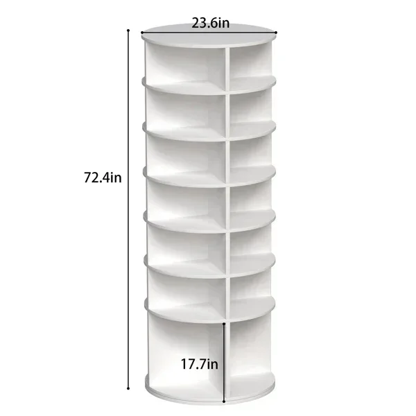 

7-TIER SHOE DISPLAY HOLDER - Keep your home clean and keep track of your shoes better with this spinning shoe rack tower; Makes