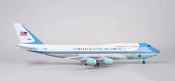 47cm Air Force One Simulation Boeing 747 Resin Passenger Aircraft Model Finished With Wheel Light 1:150 Collection Memorial