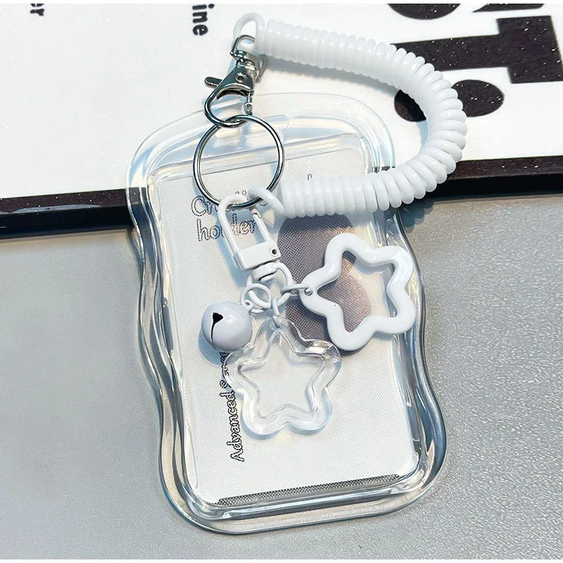 Transparent Photocard Holder Keychain For Bags Fans Idol Card Holder Cute Cat Ear Binder Ins Style Backbag Pendant Decoration