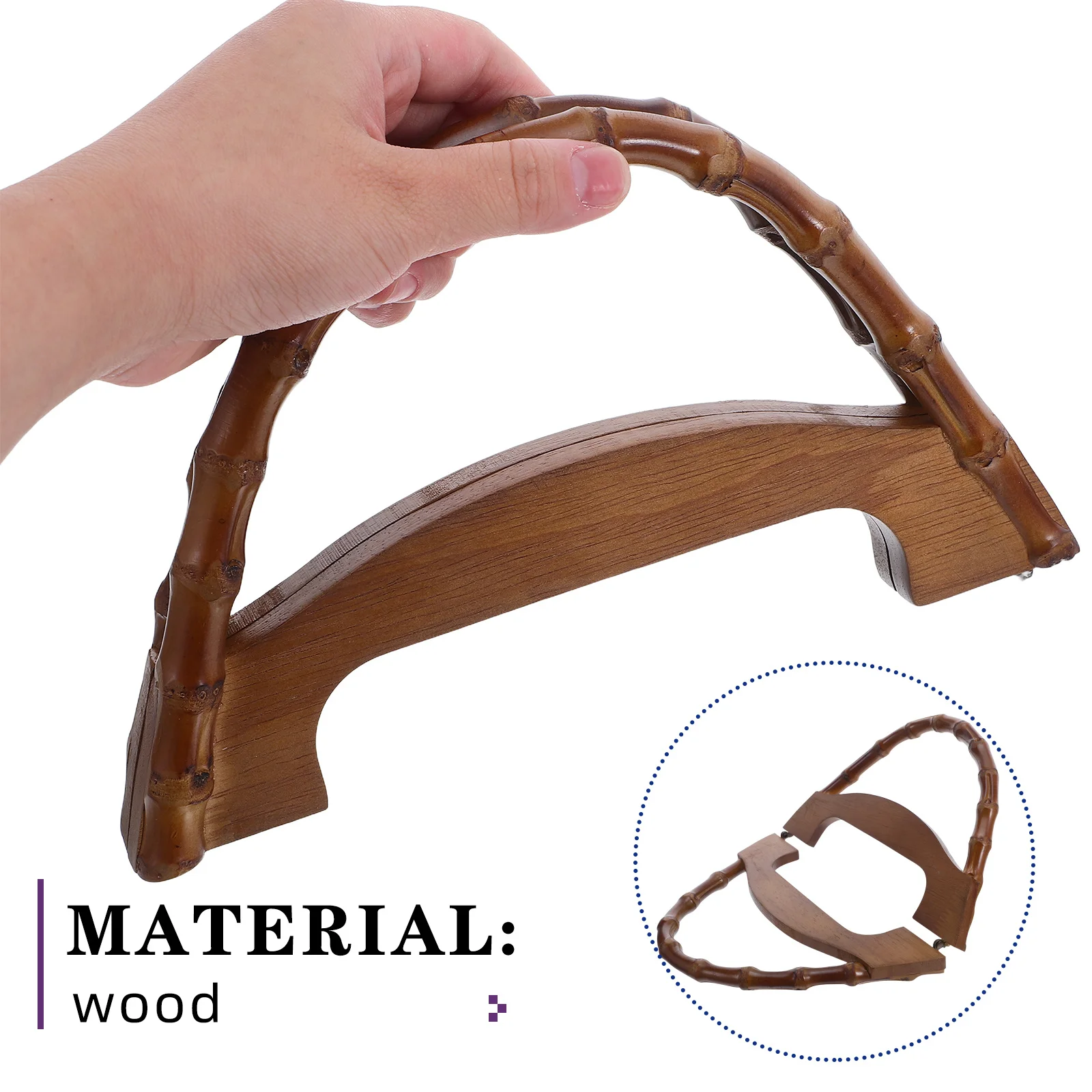 Wooden Bag Handles D-Shaped Wood Handbag Grip For Tote Craft Beach Crochet Straw Bags Replacement Hardware Accessory