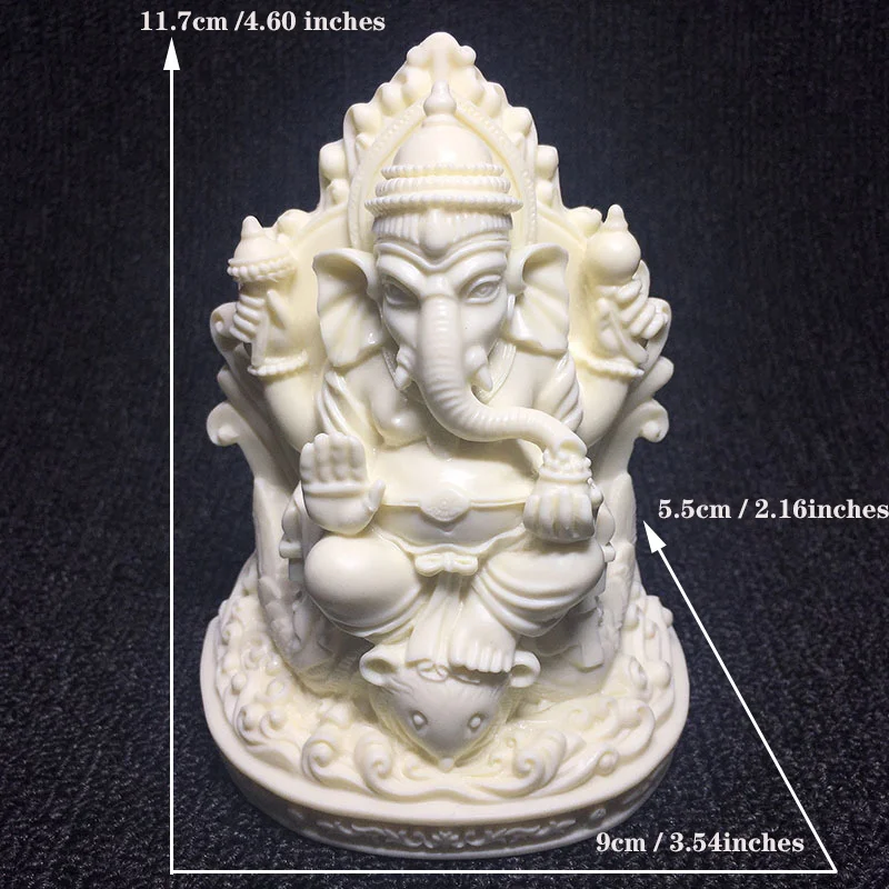 India Ganesha-Hisattvaの樹脂,白い石,ハイエンド彫刻,細かい彫刻,家