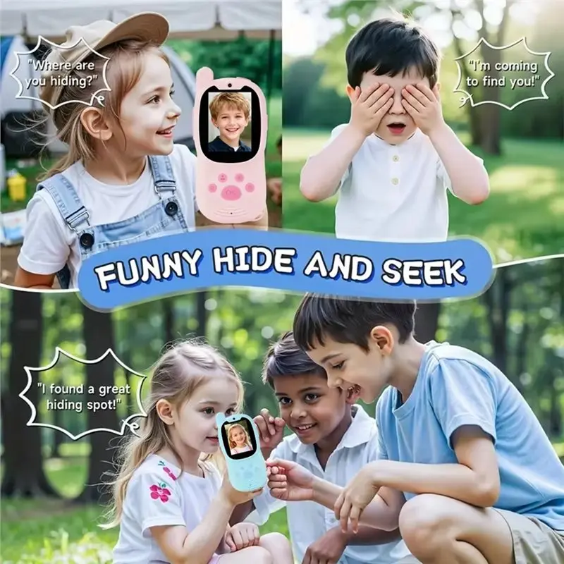 MACH-Video Walkie Talkies Mini Cute Bidirectional Intercom Long Battery Life LCD Screen Display