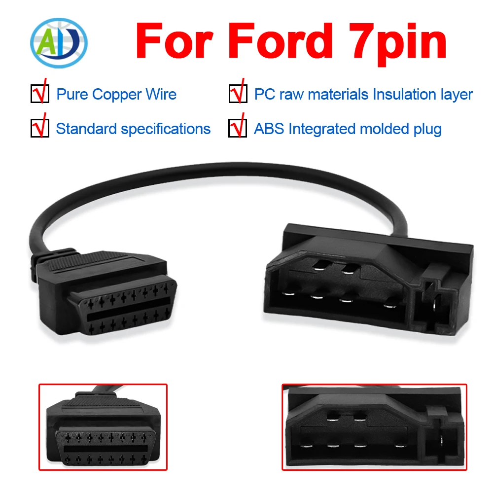 

For Ford 7Pin OBD2 Adapter Cable 7 Pin to 16 Pin Female OBDII Convertor OBD Car Scanner Automatic Diagnostic Cable