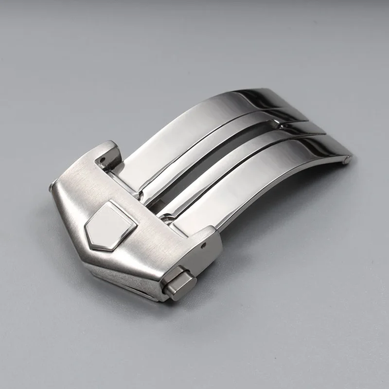 18mm 20mm  Stainless steel watch buckle Folding clasp Double button ouch For TAG Heuer watch accessories strap Bright matte