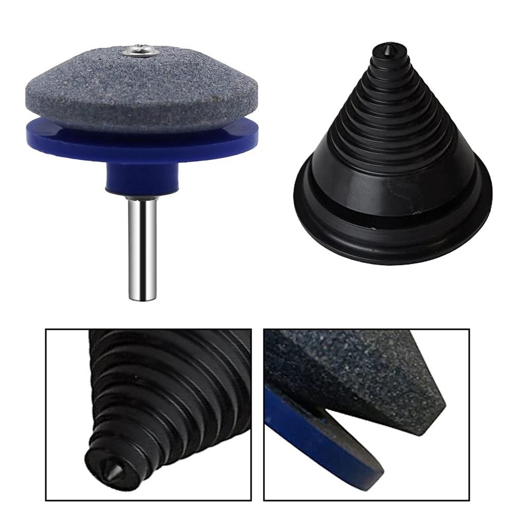 Rotary Mower Blade Sharpening Tool with Built In Balancer for Accurate Weight Distribution and Smooth Operation