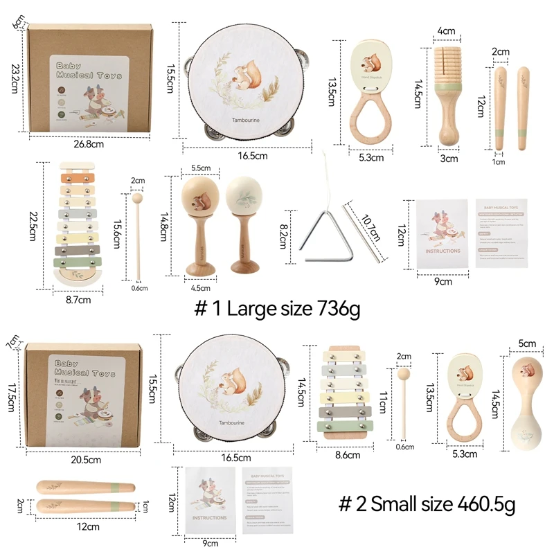 เครื่องดนตรีเด็ก Montessori ของเล่นไม้,กระทบระนาดชุดสําหรับเด็กวัยหัดเดิน,เด็กทารกและสาวการศึกษาก่อนวัยเรียนของขวัญ