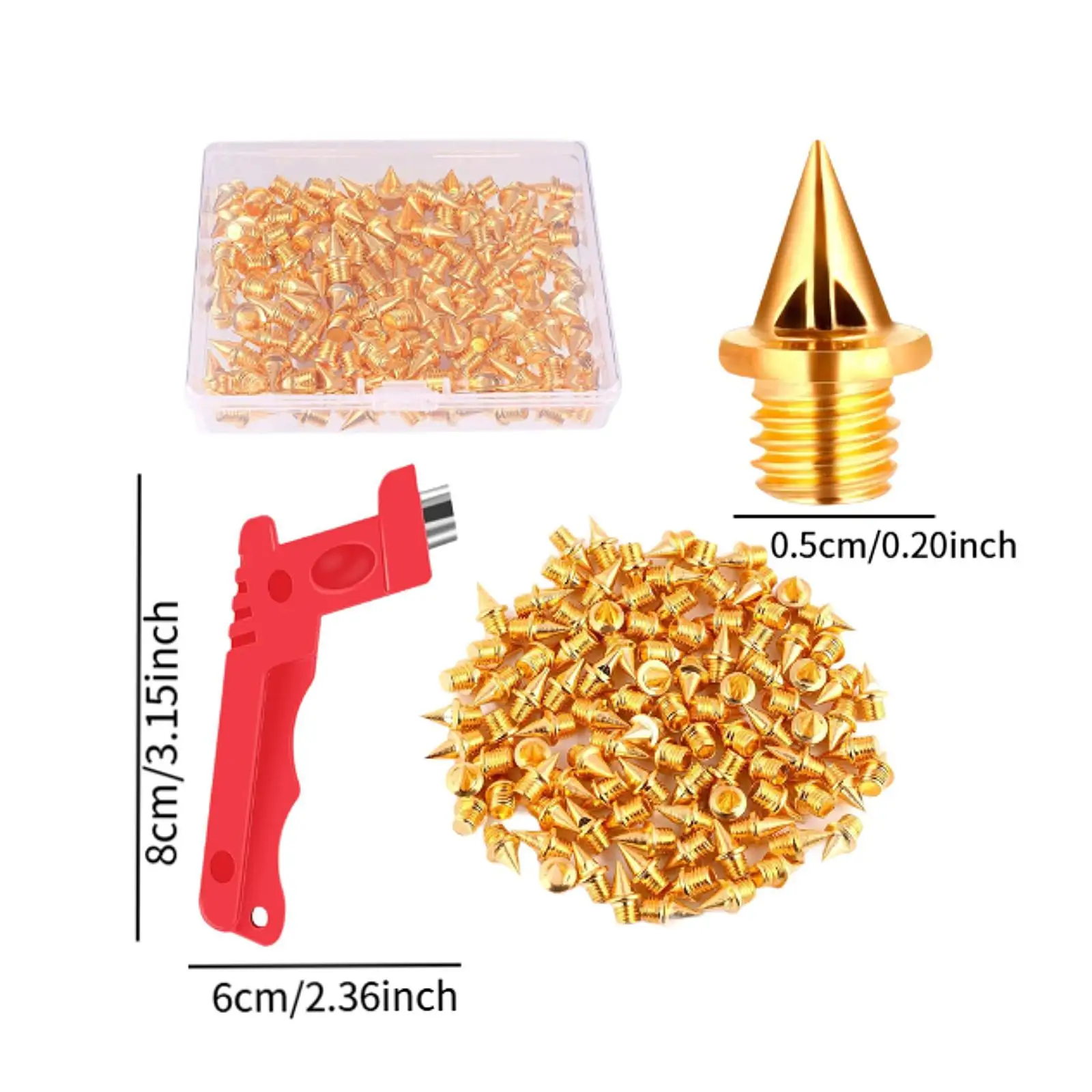 120x ติดตามรองเท้า Spikes พร้อมประแจผู้ชายผู้หญิงโลหะทนทานเปลี่ยน Spikes 0.5 ซม.สําหรับ Sprint Trekking สั้นวิ่งจ๊อกกิ้ง