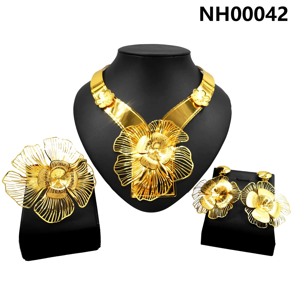 Yulaili New Necklace and All-match Trendy Clothing Accessories Gold Plated Jewellery Set Fre Shipping NH00035