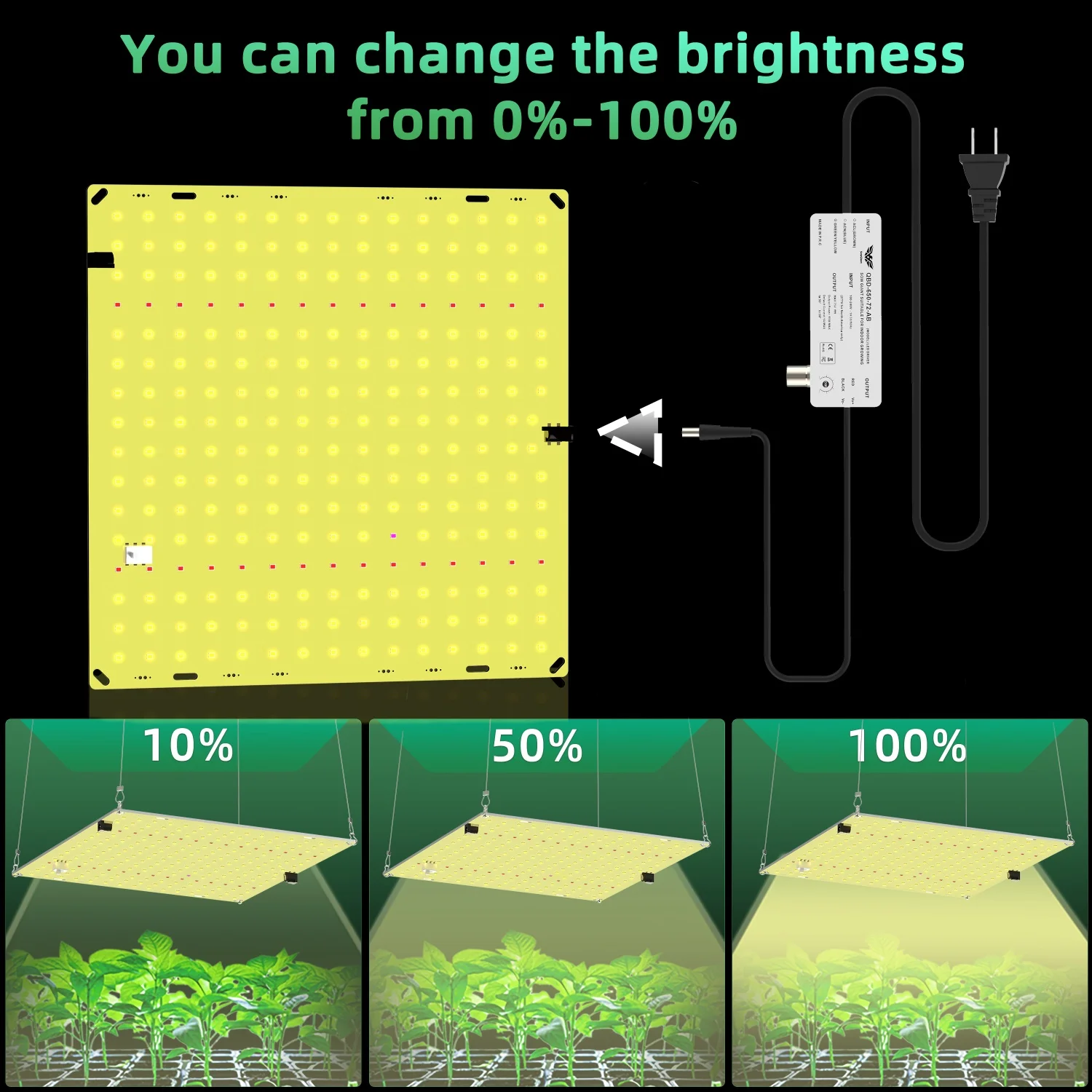 led grow light full spectrum 85W 65W Dimmable WITH red light on/off switch dropshipping