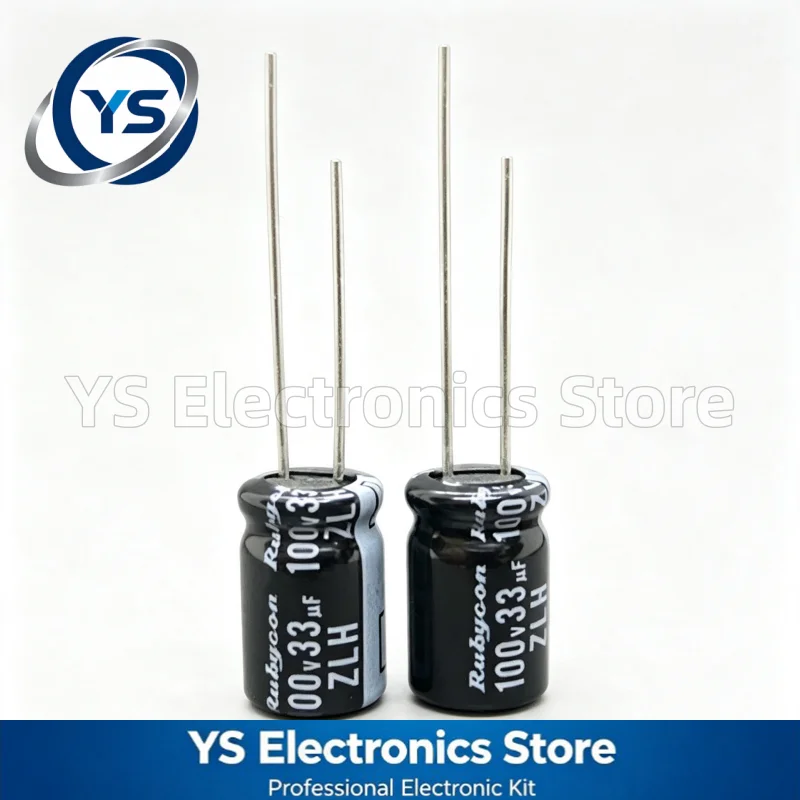 Rubycon ZLH Series 100V33UF 8x11.5mm 100ZLH33MEFC8X11.5 100V 33UF Electrolytic Capacitor New Original Long Life Low ESR 20%