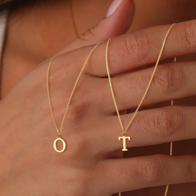 A-Z Initial Necklace Gold Color Necklace Fashion Cute Letter Necklace for Women Vintage Daily Party Wear Jewelry Gifts New